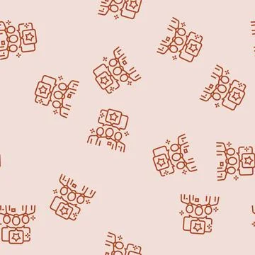 Professional team line seamless pattern Stock Illustration
