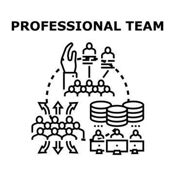 Professional team managing task and project workflow Illustrazione stock
