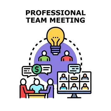 Professional team meeting generating creative business ideas Stock Illustration