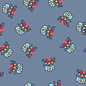 Professional team vector seamless pattern Stock Illustration