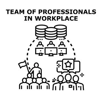 Professional team working on data and collaboration concept Stock Illustration