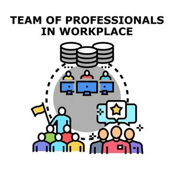Professional team working on data and collaboration concept Stock Illustration