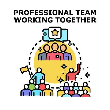 Professional team working together successful collaboration concept Stock Illustration