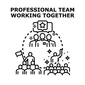 Professional team working together successful collaboration concept Stock Illustration