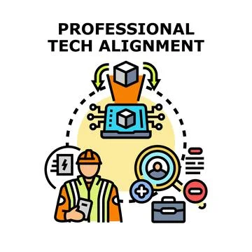 Professional tech alignment in business operations Stock Illustration