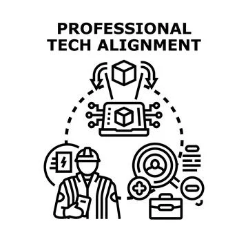 Professional tech alignment in business operations Stock Illustration
