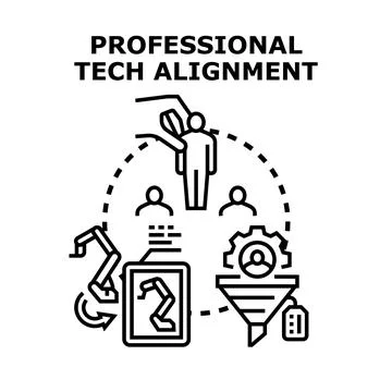 Professional tech alignment in business process optimization Ilustração Stock