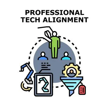 Professional tech alignment in business process optimization Stock Illustration