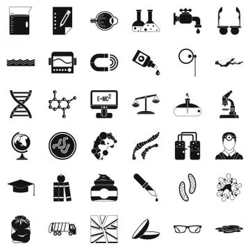 Professional tech icons set, simple style Stockillustratie