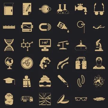 Professional tech icons set, simple style Stockillustratie