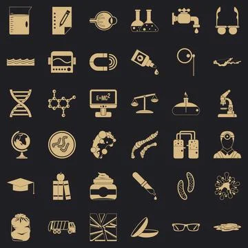 Professional tech icons set, simple style Stockillustratie