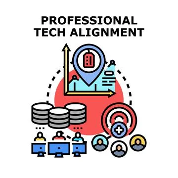 Professional technical alignment concept synchronizing business strategy Stockillustratie