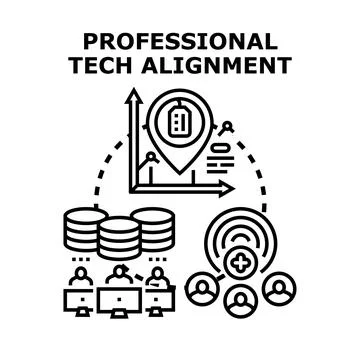 Professional technical alignment concept synchronizing business strategy Stock Illustration