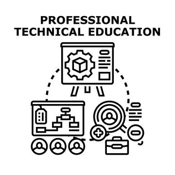 Professional technical education career development training program Stock Illustration