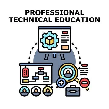 Professional technical education career development training program Stock Illustration