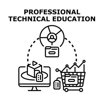 Professional technical education skill development concept illustration Stock Illustration
