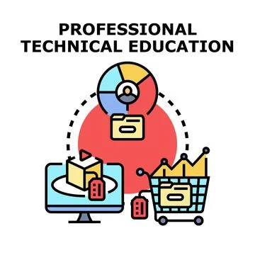 Professional technical education skill development concept illustration Stock Illustration
