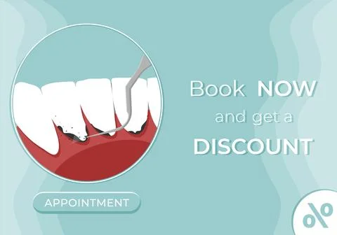 Professional teeth cleaning vector illustration. Discount on teeth cleaning Stock Illustration