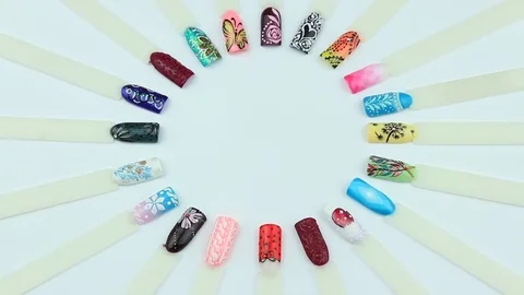 Professional templates of nails manicure Stock Footage 77288002
