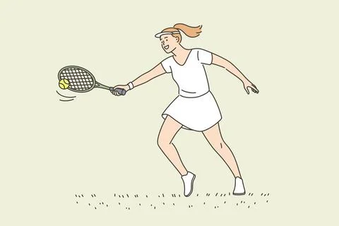 Professional tennis player and active lifestyle concept Stock Illustration