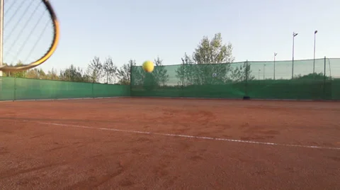 Professional Tennis Player Does The Trick Shot And Expresses Achievement Stock Footage 34476390