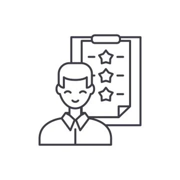 Professional testing line icon concept. Professional testing vector linear Illustrazione stock