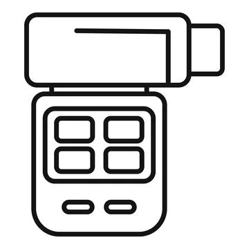 Professional thermal camera capturing temperature icon outline style Stock Illustration