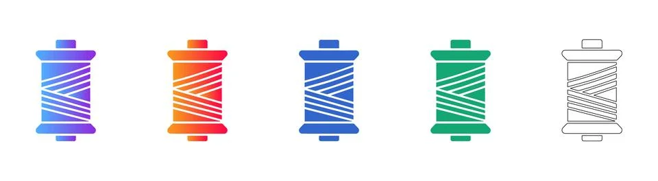 Professional Thread Spool Icon Collection Illustrazione stock