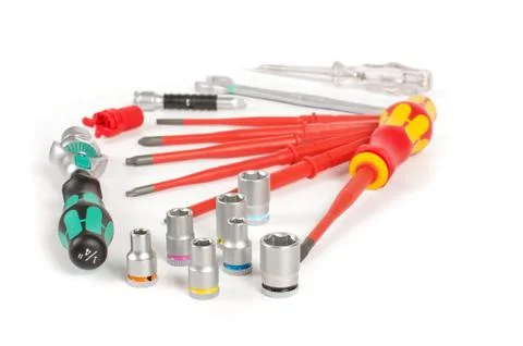 Professional tool set isolated on the white background Foto stock