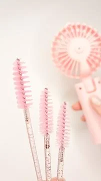 Professional tools and accessories for safe and precise lash application work Stock Photos