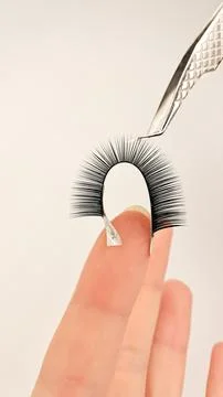 Professional tools and accessories for safe and precise lash application work Stock Photos