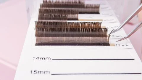 Professional tools and accessories for safe and precise lash application work Stock Photos