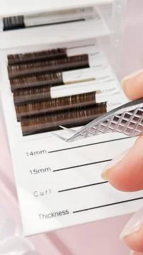 Professional tools and accessories for safe and precise lash application work Stock Photos