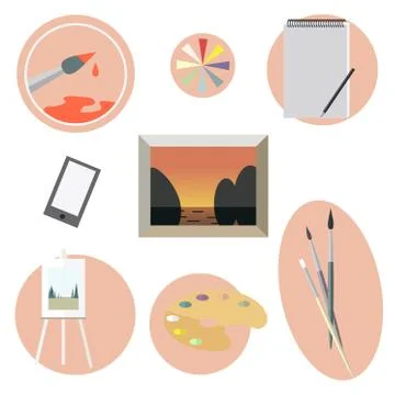 Professional tools of painter Illustrazione stock