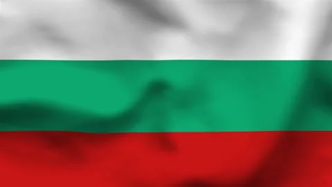 Professional top-down shot of the Bulgarian flag on wavy silk. Features the c Stock Footage 335161301