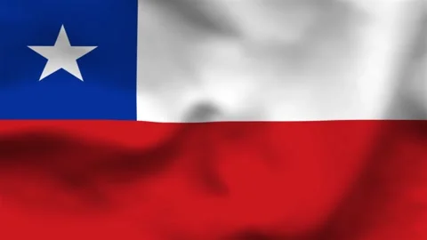 Professional top-down view of the Chilean flag on wavy cloth. Features red an Stock Footage 335523749