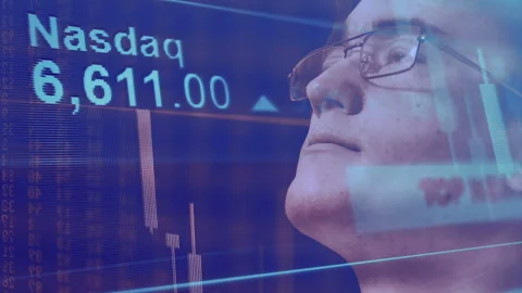 A professional trader monitors the course of trading. Conducts calculation of pr Stock Footage 88163701
