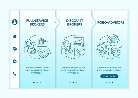 Professional trader types onboarding vector template 스톡 일러스트