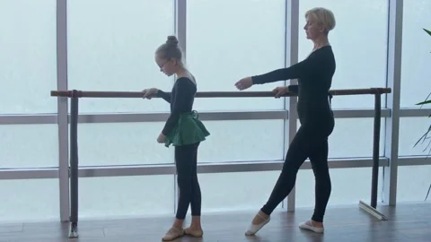 A Professional Trainer, Choreographer Teaches His Student. Classical Ballet Stock-Footage 164178706