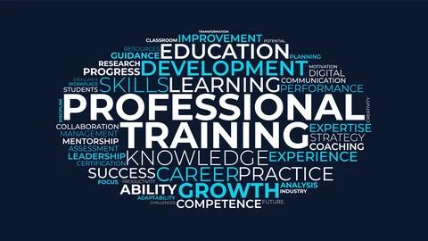 Professional Training and Development Word Cloud Concept Illustration 库存插图