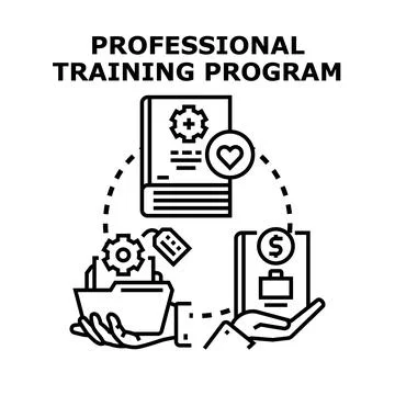 Professional training program offering skill development and career growth Stock Illustration