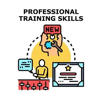 Professional training skills development and certification concept Stock Illustration