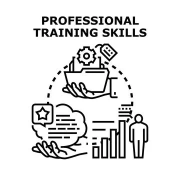 Professional training skills development for career growth Stock Illustration