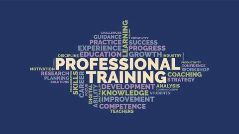 Professional Training Word Cloud Concept with Learning and Career Developme.. 库存插图