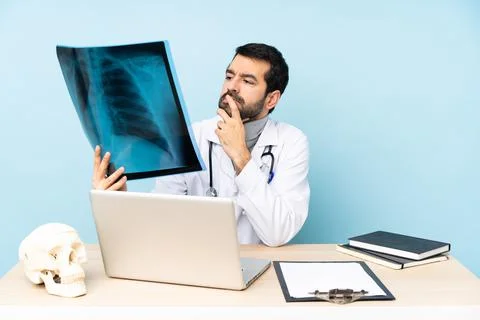 Professional traumatologist in workplace Stock Photos