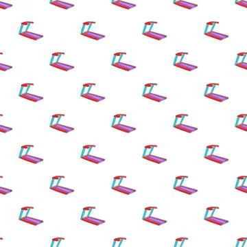 Professional treadmill pattern, cartoon style Stock Illustration