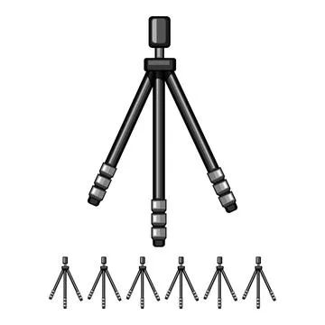 Professional tripod camera cartoon vector graphic Stock Illustration