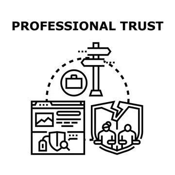 Professional trust concept showing relationship and data security Stock Illustration
