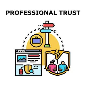 Professional trust concept showing relationship and data security Stock Illustration