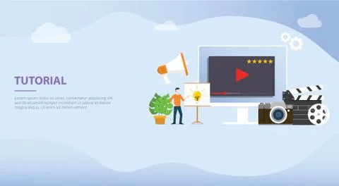 Professional tutorial training development or creation concept with men peopl Illustrazione stock